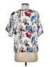 Shein 100% Polyester Floral Ivory Short Sleeve Blouse Size 6 - photo 2