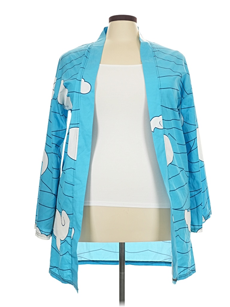 Pre-owned Unbranded Kimono In Blue