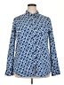 Merona 100% Polyester Print Blue Long Sleeve Blouse Size XXL - photo 1