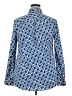 Merona 100% Polyester Print Blue Long Sleeve Blouse Size XXL - photo 2