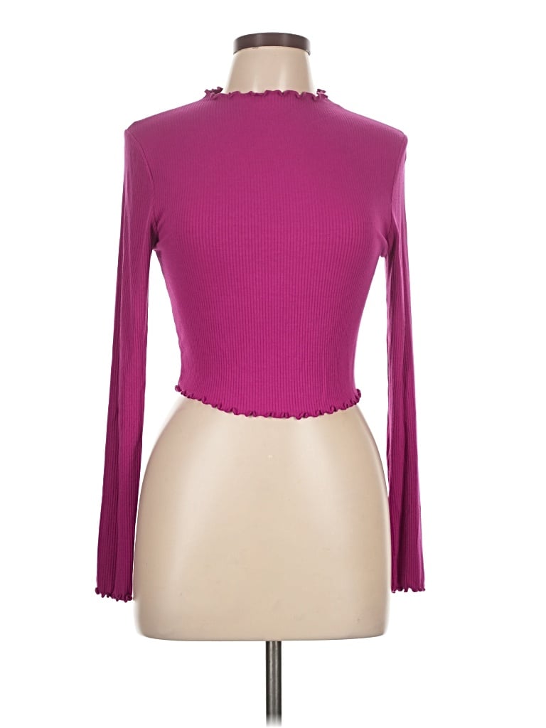 Pre-owned Bozzolo Long Sleeve Turtleneck In Purple