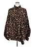 Shein Curve 100% Polyester Animal Print Brown Long Sleeve Blouse Size 20 Plus (4) - photo 1