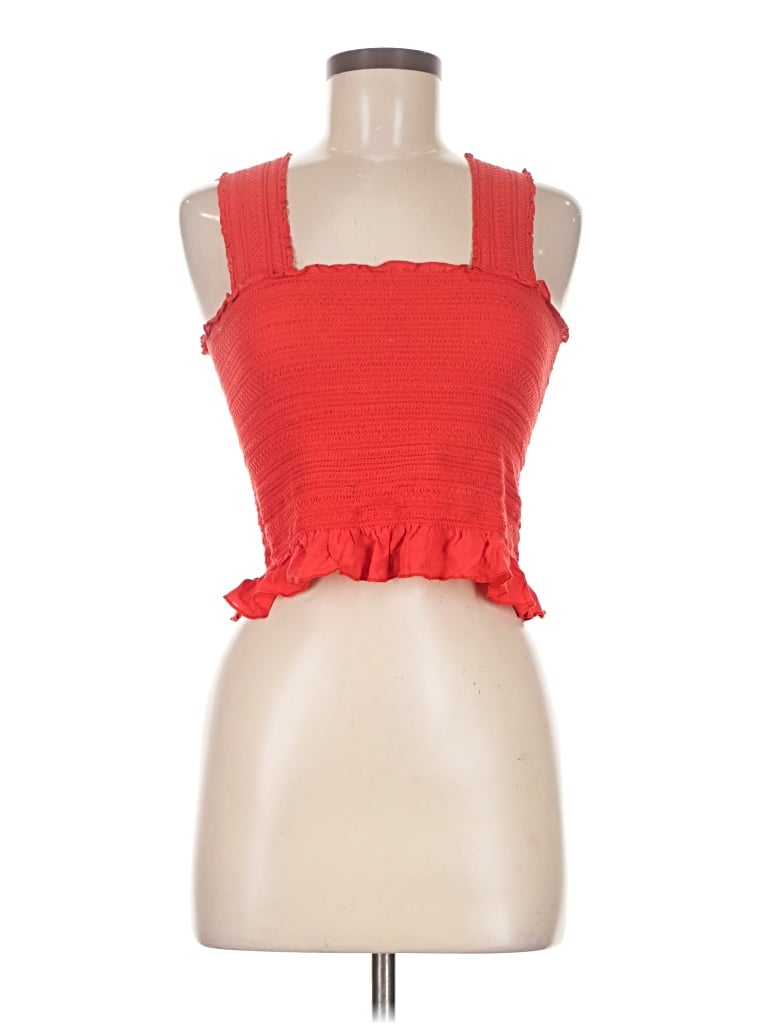 Pre-owned Ecote Sleeveless Top Red Halter Neckline Tops