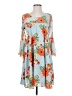 Paper Crown 100% Polyester Tropical Blue Casual Dress Size XS - photo 1