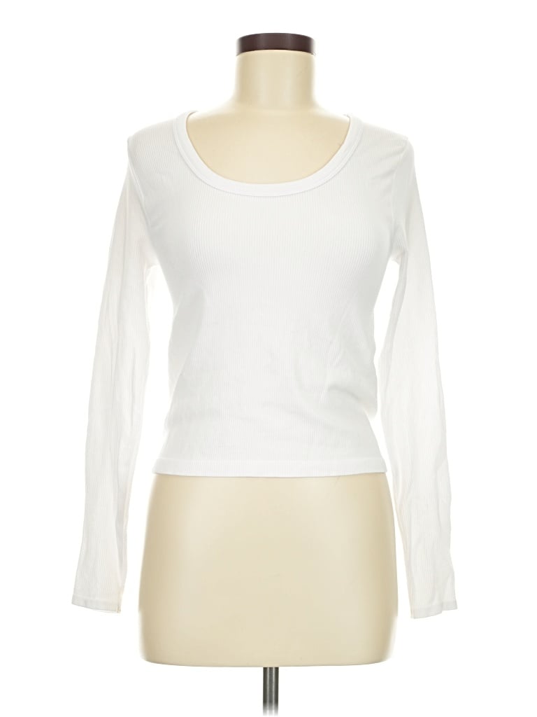 Pre-owned 90 Degree By Reflex Long Sleeve T-shirt In White