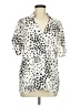 CAbi 100% Polyester Polka Dots Ivory Short Sleeve Blouse Size M - photo 1