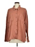 Dear John 100% Tencel Solid Brown Long Sleeve Button-Down Shirt Size M - photo 1