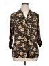 Emily Daniels Floral Gold 3/4 Sleeve Blouse Size XL - photo 1
