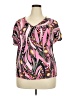 Unbranded 100% Polyester Pink Short Sleeve Blouse Size XXL - photo 1