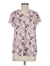 SimpleFun 100% Polyester Floral White Short Sleeve Blouse Size M - photo 1
