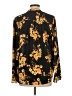 INC International Concepts 100% Polyester Floral Black Long Sleeve Blouse Size L - photo 2