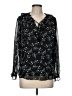 Ann Taylor LOFT 100% Polyester Stars Black Long Sleeve Blouse Size M - photo 1