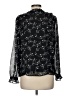 Ann Taylor LOFT 100% Polyester Stars Black Long Sleeve Blouse Size M - photo 2