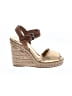 Prada Tan Gold Leather Espadrille Wedge Sandals Size EU 36 - photo 1