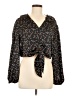 Topshop Black Long Sleeve Blouse Size 8 - photo 1