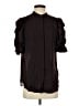 Laundry by Shelli Segal 100% Polyester Houndstooth Black Short Sleeve Blouse Size S - photo 1