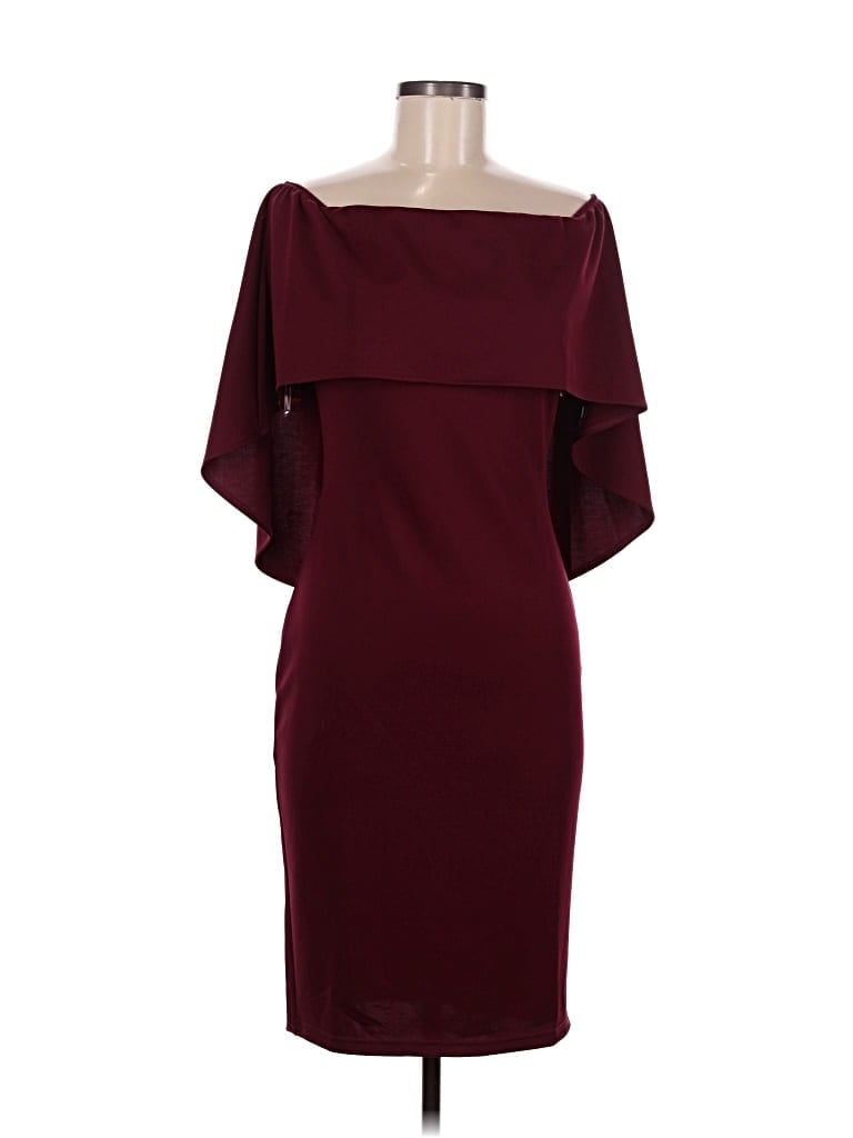 Pre-owned Grace Karin Cocktail Dress In Burgundy