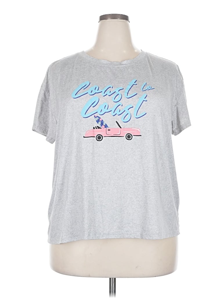 Pre-owned Joyspun Short Sleeve T-shirt In Silver