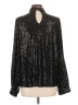 Vine & Love 100% Polyester Metallic Black Long Sleeve Blouse Size L - photo 2