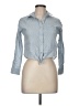Camellia 100% Rayon Blue Long Sleeve Button-Down Shirt Size M - photo 1