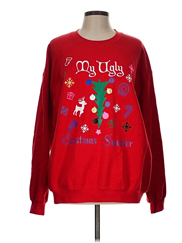 Pre-owned Gildan Sweatshirt In Red