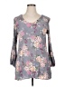 Bebop 100% Rayon Gray 3/4 Sleeve Blouse Size XL - photo 1