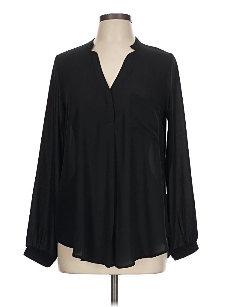 Pre-owned Harper Long Sleeve Blouse In Black