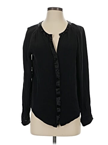 T. Babaton Long Sleeve Silk Top (view 1)