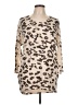 Silvergate 100% Polyester Animal Print Tan 3/4 Sleeve Blouse Size L - photo 1