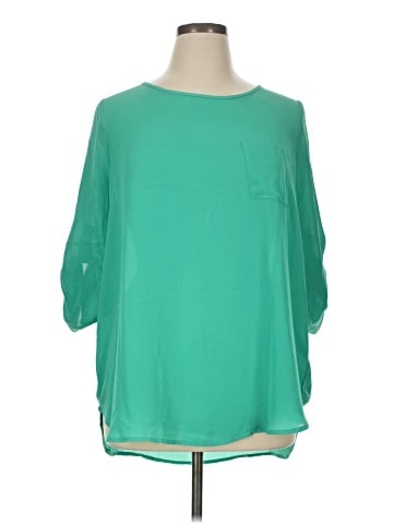 She + Sky 3/4 Sleeve Blouse (view 1)