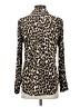 J.Crew 100% Silk Animal Print Brown Long Sleeve Silk Top Size 4 - photo 2