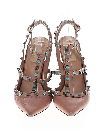 Valentino Leather Rolling Rockstud Sandals (view 2)