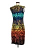 Ellen Tracy Graphic Teal Cocktail Dress Size 6 - photo 2
