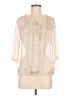 Express 100% Polyester Ivory 3/4 Sleeve Blouse Size M - photo 1