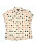 Style&Co 100% Cotton Polka Dots Tan Ivory Short Sleeve Blouse Size 14 - photo 1