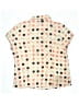 Style&Co 100% Cotton Polka Dots Tan Ivory Short Sleeve Blouse Size 14 - photo 2