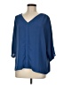 Unbranded 100% Polyester Blue 3/4 Sleeve Blouse Size M - photo 1