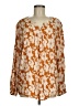 Studio West 100% Viscose Orange Long Sleeve Blouse Size M - photo 1