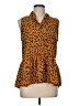 FSL Apparel 100% Polyester Animal Print Orange Sleeveless Blouse Size M - photo 1