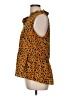 FSL Apparel 100% Polyester Animal Print Orange Sleeveless Blouse Size M - photo 5