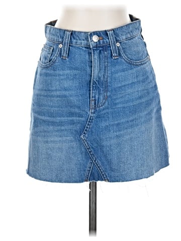 Madewell Rigid Denim A-Line Mini Skirt in Leandra Wash (view 1)