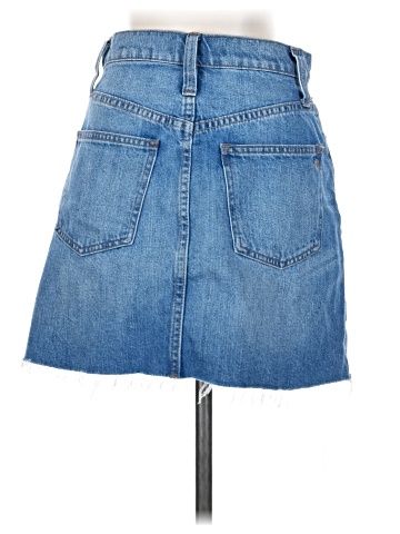 Madewell Rigid Denim A-Line Mini Skirt in Leandra Wash (view 2)