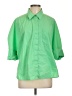 Mo & Co Green 3/4 Sleeve Button-Down Shirt Size L (estimated) - photo 1