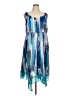 Catherines 100% Polyester Graphic Blue Cocktail Dress Size 0X - photo 1