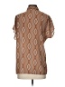 Lucky & Blessed Brown Short Sleeve Blouse Size S - photo 2