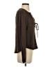 Cloth & Stone 100% Polyester Brown Long Sleeve Blouse Size XS - photo 4