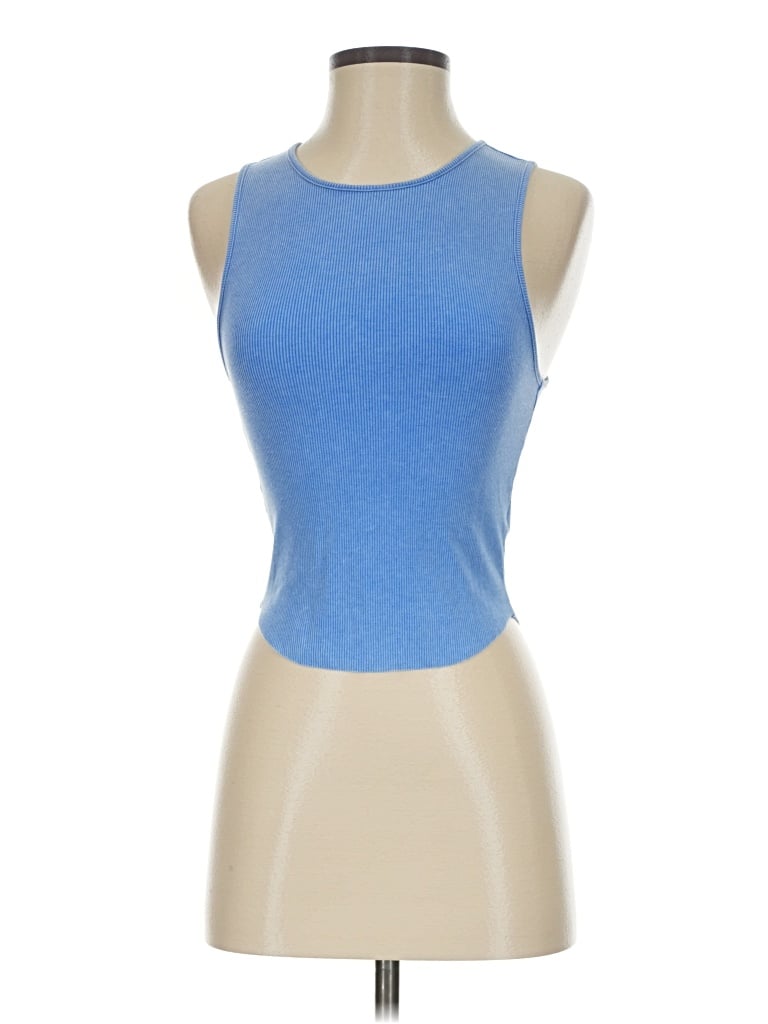 Pre-owned American Eagle Outfitters Tank Top Blue Halter Neckline Tops