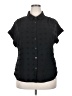 Assorted Brands 100% Polyester Polka Dots Black Short Sleeve Blouse Size XXL - photo 1
