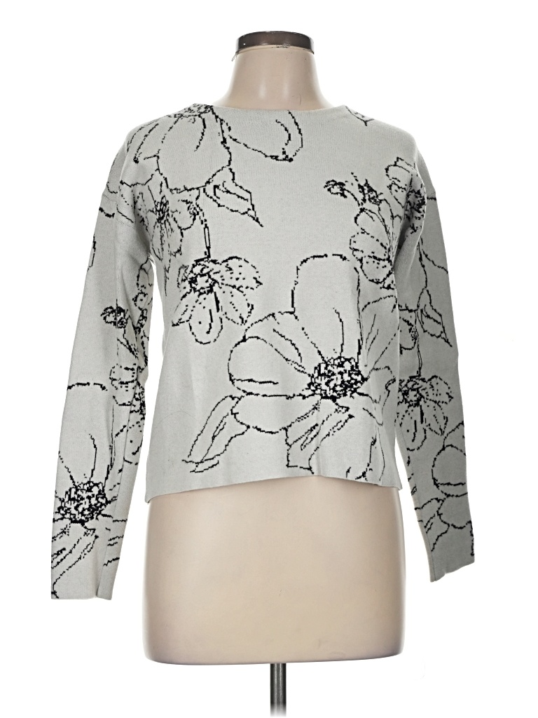 Pre-owned Tahari Pullover Sweater In Silver