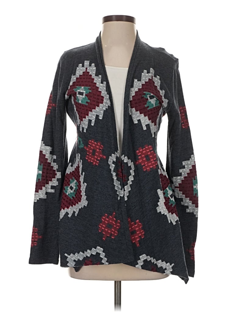 Pre-owned Lucky Lotus Cardigan Sweater In Gray